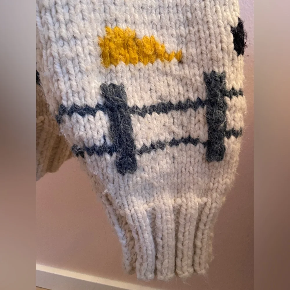 RARE Vintage HandKnit Mary Maxim Pattern Project Hail Mary Curling Sweater - Picture 6 of 11